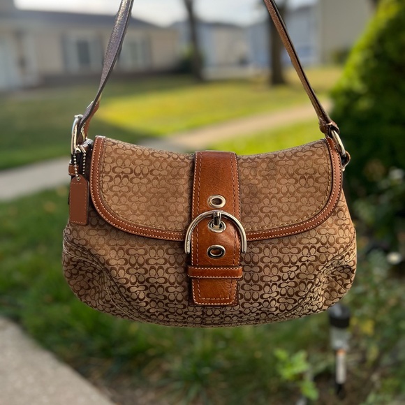 Coach Signature Jacquard Print Soho Y2K 🤎 Large Size - Picture 1 of 15